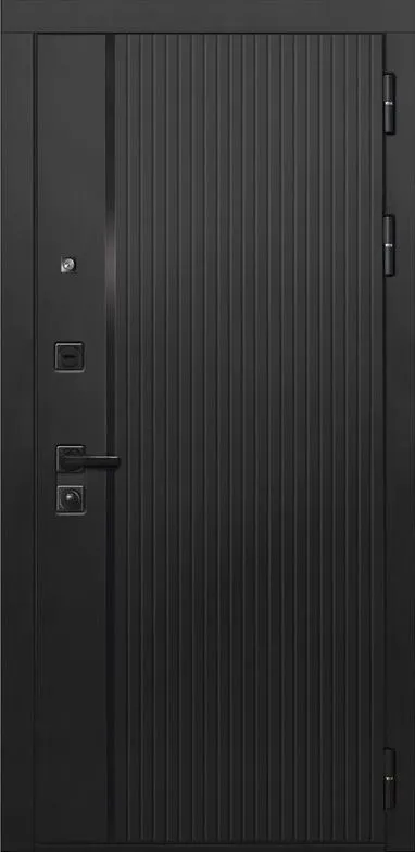 Фото Дверь ДвериПРО L-45 Д-19 (16мм, Грецкий орех + черная патина винорит) DPRO195585