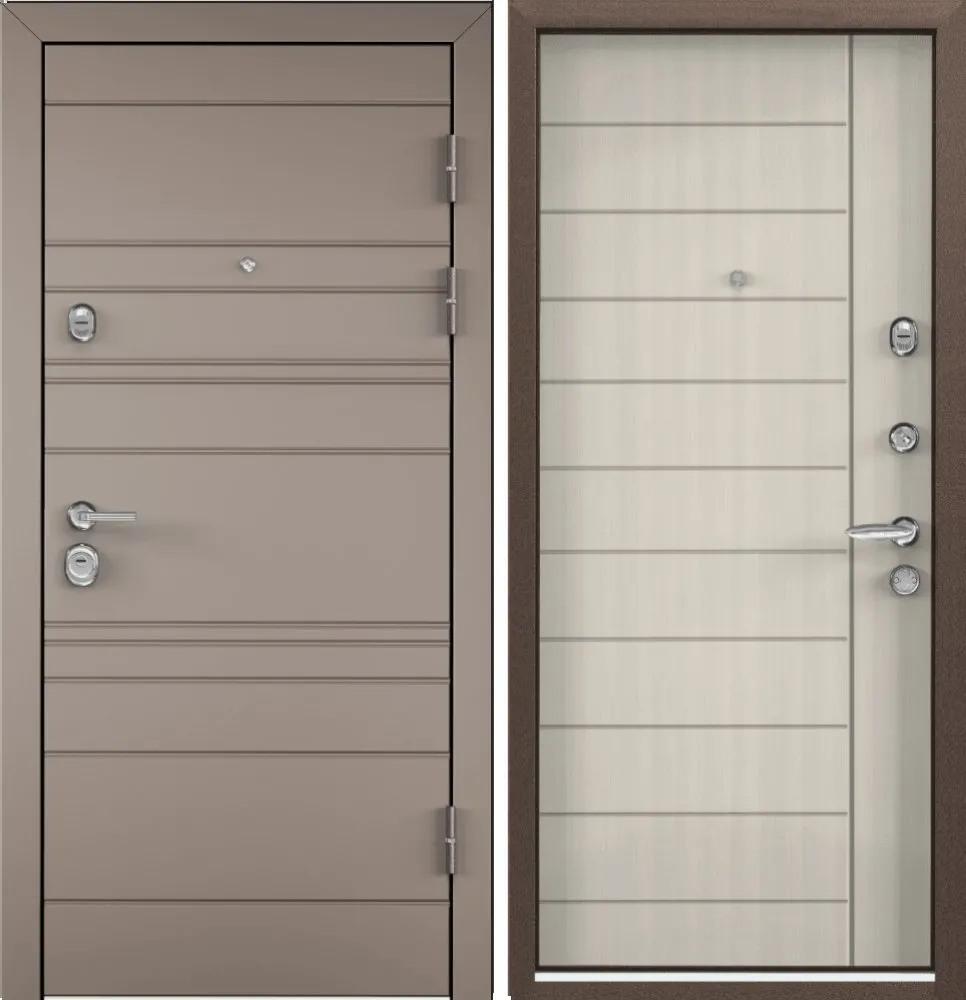 Фото Дверь Цербер 3К(Чёрная) Горизонт Латте(Сменная панель) DIS006472